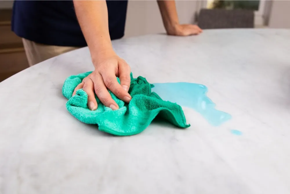 Use of A Microfiber Cloth and Water