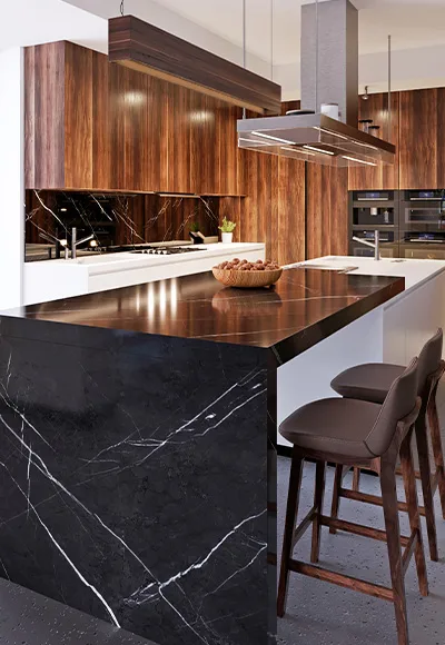 Customised quartz worktops